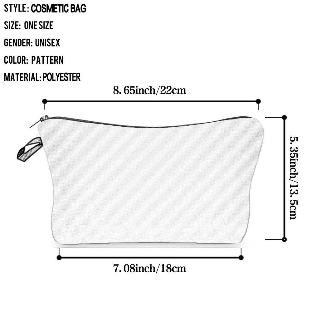 Cartoon Nurse Printed Makeup Bag - Foldable & High Capacity