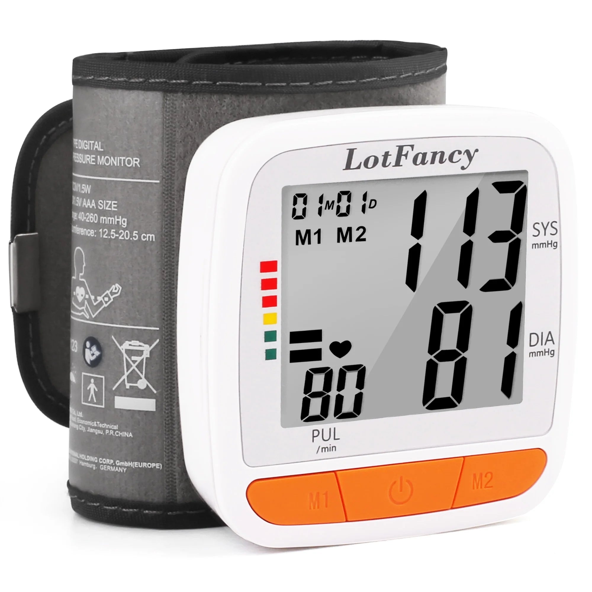 Wrist Blood Pressure Monitor, BP Monitor with Portable Case, Heartbeat Detector
