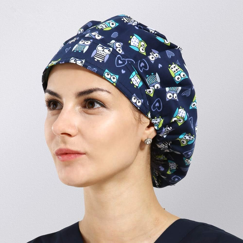 1Pc Women'S Bouffant Work Cap for Long Hair Ladies