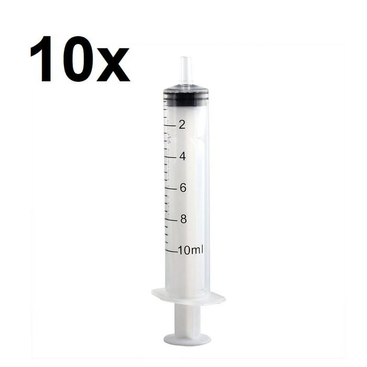 10 Syringe Luer Slip Tip 10Ml Liquid Clear Plastic Sterile Medical/Animal Feeder