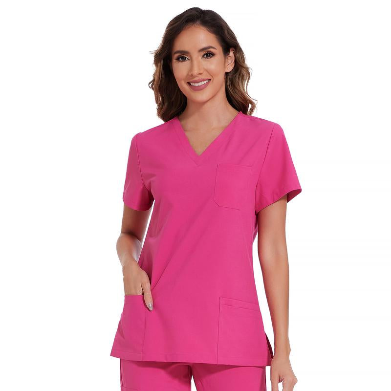 COZYFIT Scrub Tops for Woman - Soft Stretch, V-Neck Top Scrubs with 3 Pockets, Easy Care for Women