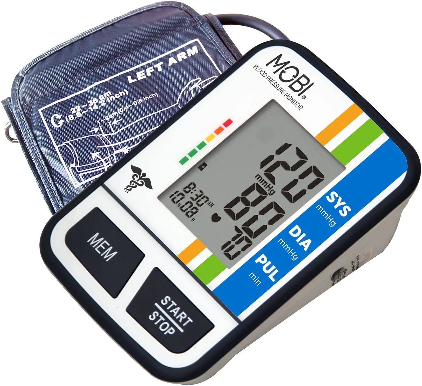 Blood Pressure Monitor Digital Upper Arm Blood Pressure Machine for Indoor/Outdoor Use with 120 Reading Memory Quick & Easy BP Machine Adjustable Arm Cuff 8.6"- 14.2" Large LCD Display