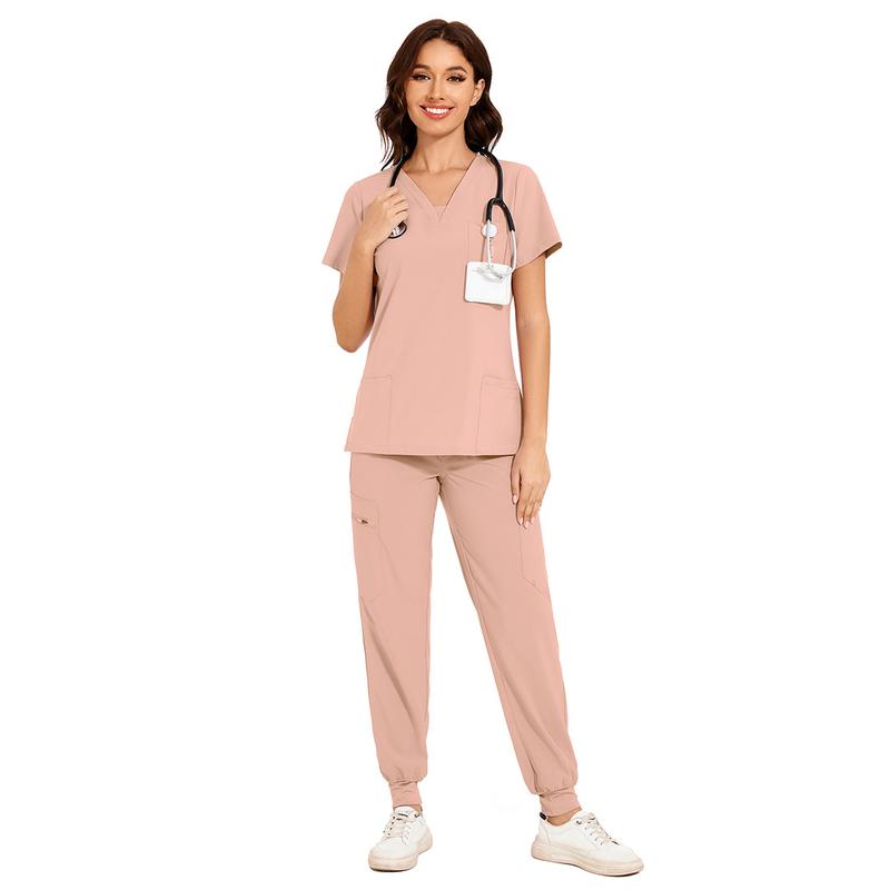 COZYFIT Scrubs for Women Nova Vital Set - V-Neck Top & Cargo Pants with 10 Pockets