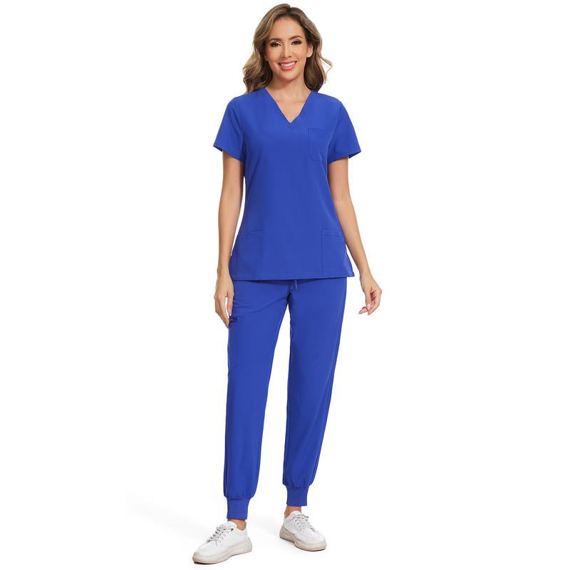 Cozyfit Scrubs for Women Luna Vital Set - Stretch V-Neck Scrub Top & Jogger Pant with 8 Pockets Clothes Workwear Womenswear Comfort