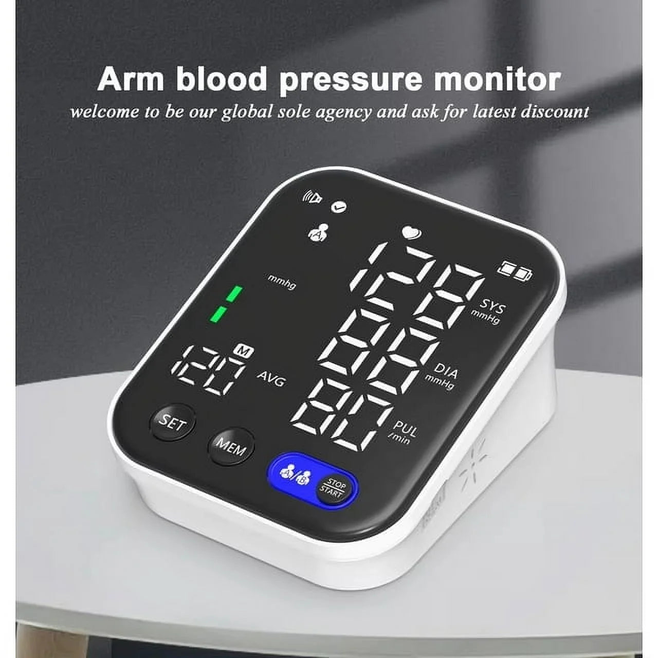 Blood Pressure Monitor Upper Arm Blood Pressure Monitors for Home Use BP Machine with 2X120 Reading Memory Adjustable Arm Cuff 8.7"-15.7" Large Display with LED Background Light Storage Bag