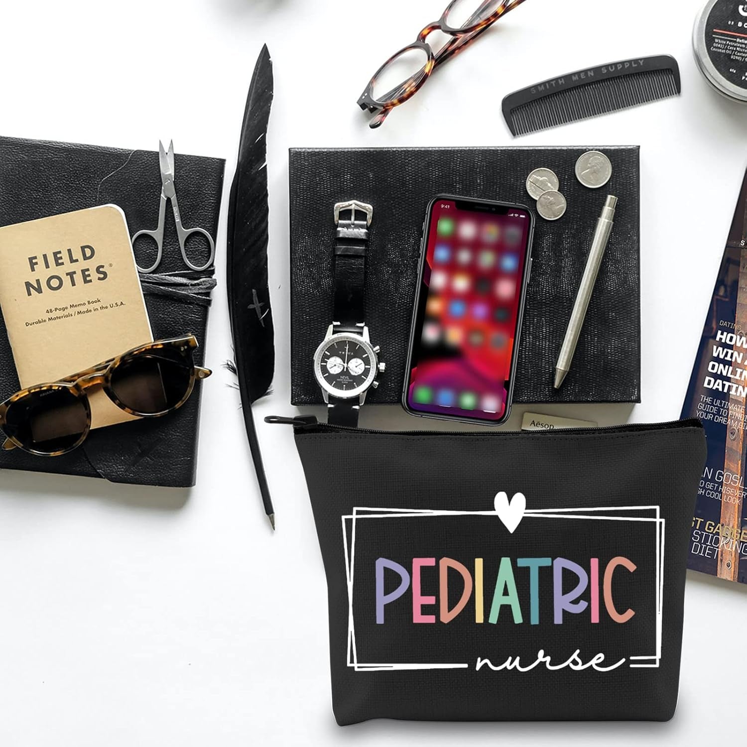 Pediatric Nurse Makeup Bag Pediatric Nurse Gift Nurse Gift Nurse Cosmetic Bag Nurse Accessories Pediatric Nurse Zipper Bag NICU Nurse Gift(Pediatric Nurse)