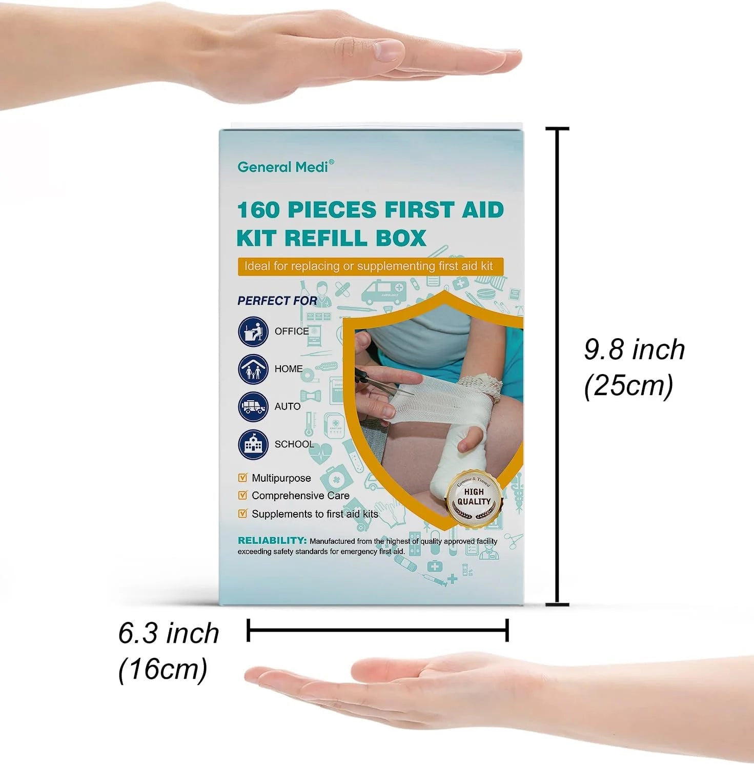 160 Piece First Aid Kit Refill - Extra Replacement Medical Supplies