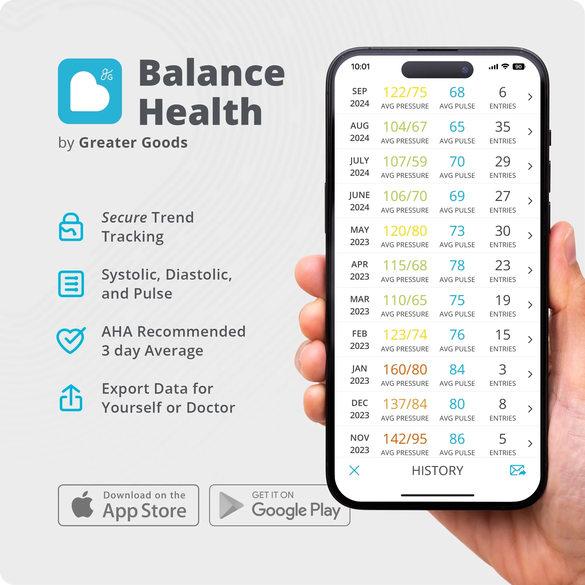 Bluetooth Blood Pressure Monitor, Upper Arm Cuff, Digital BP Machine, App Compatible, 120-Reading Memory (60 per User), Carrying Case Included