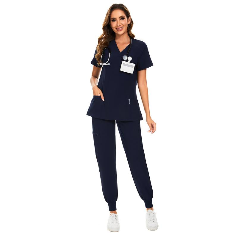 Cozyfit Scrubs for Women Luna Vital Set - Stretch V-Neck Scrub Top & Jogger Pant with 8 Pockets Clothes Workwear Womenswear Comfort
