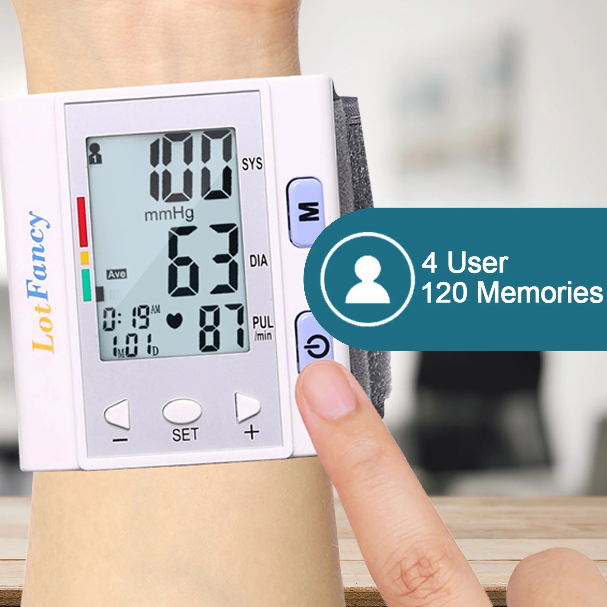 Wrist Blood Pressure Monitor for Home Use, BP Cuff, Auto Digital Blood Pressure Machine