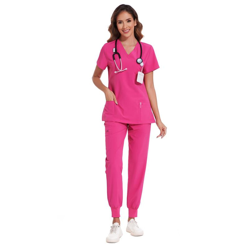 Cozyfit Scrubs for Women Luna Vital Set - Stretch V-Neck Scrub Top & Jogger Pant with 8 Pockets Clothes Workwear Womenswear Comfort