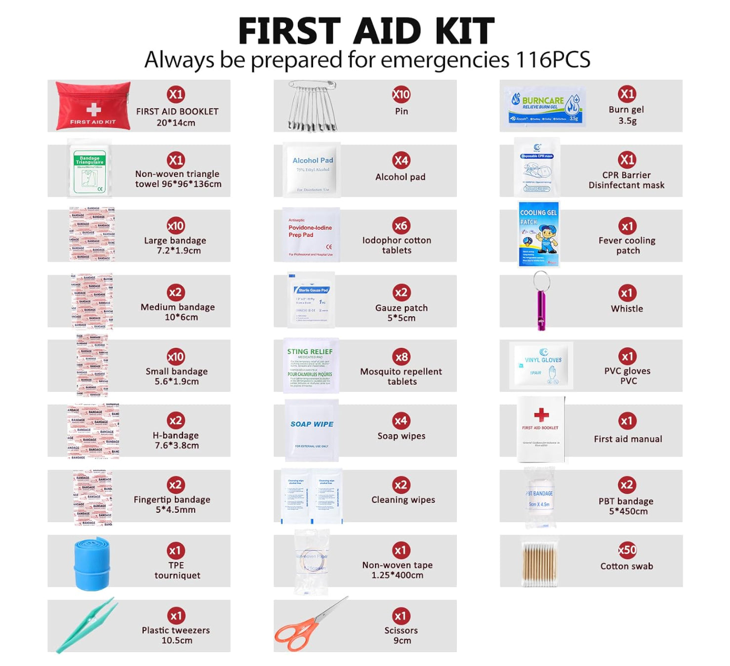 Mini First Aid Kit Bag 116 Pieces Small First Aid Kit Includes Emergency Tape US
