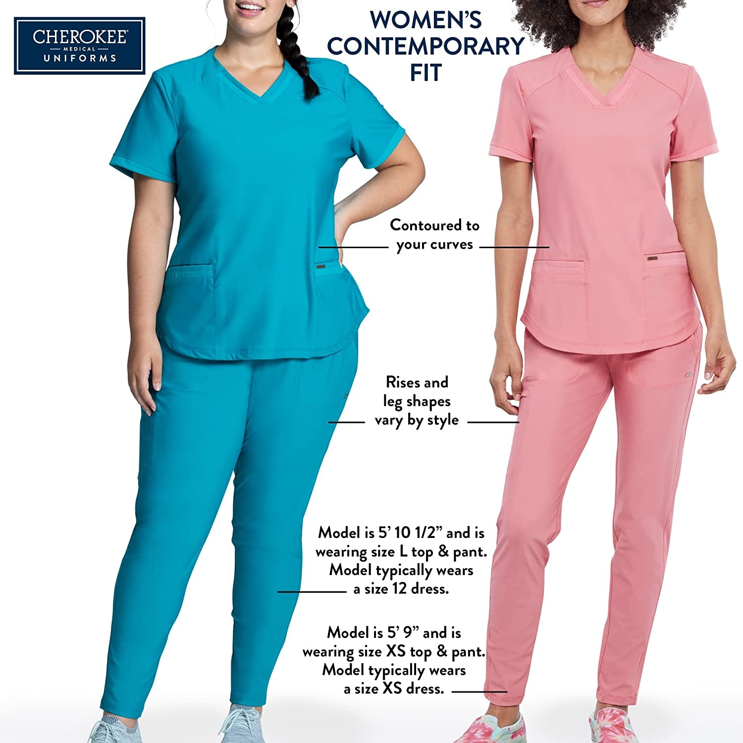 Scrubs for Women Mock Wrap Nursing Scrub Top with 3 Pockets, Side Vent & Stretch Back Panels Medical Uniform - WW650