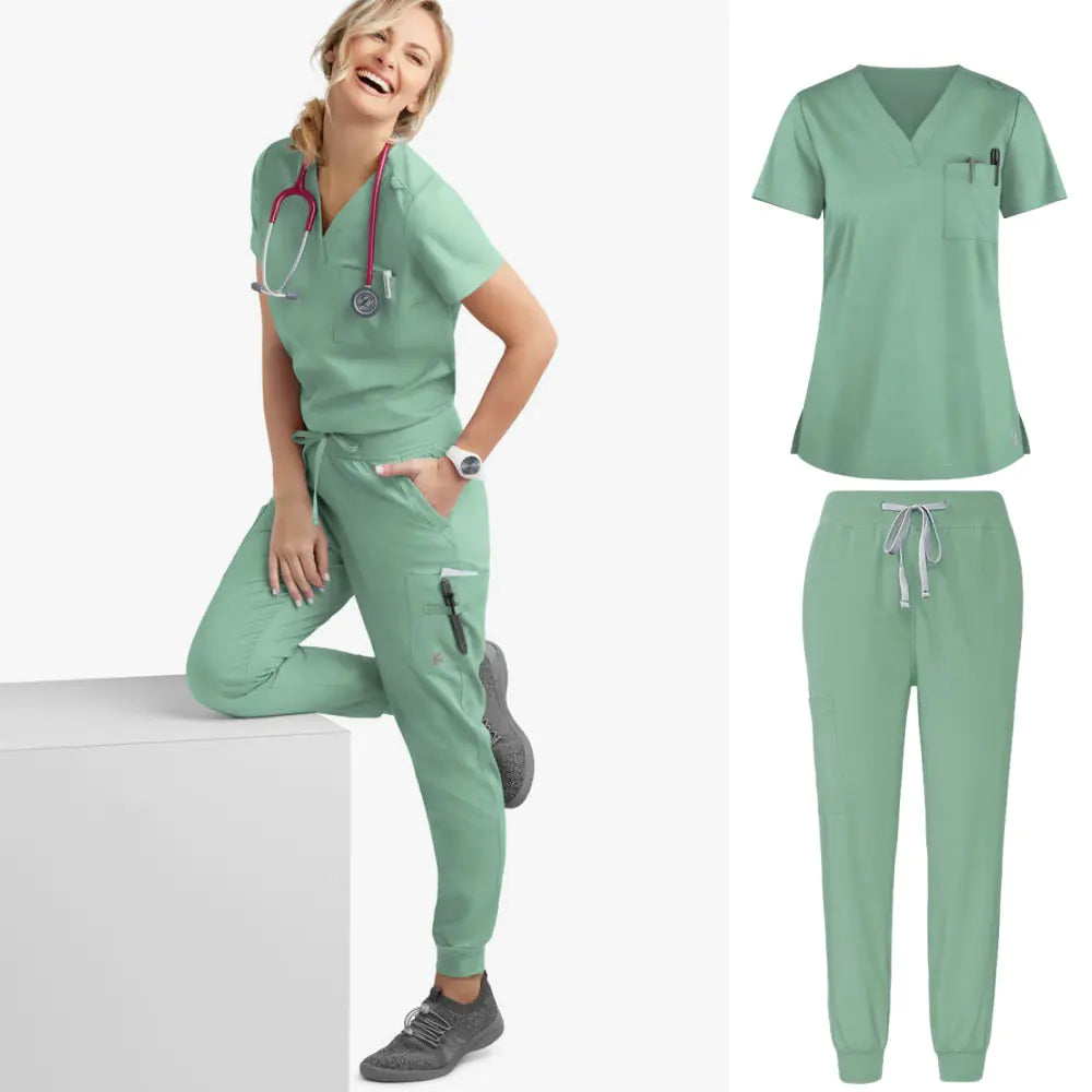 Short Sleeve Scrub Set for Pet Dental Care Nurses