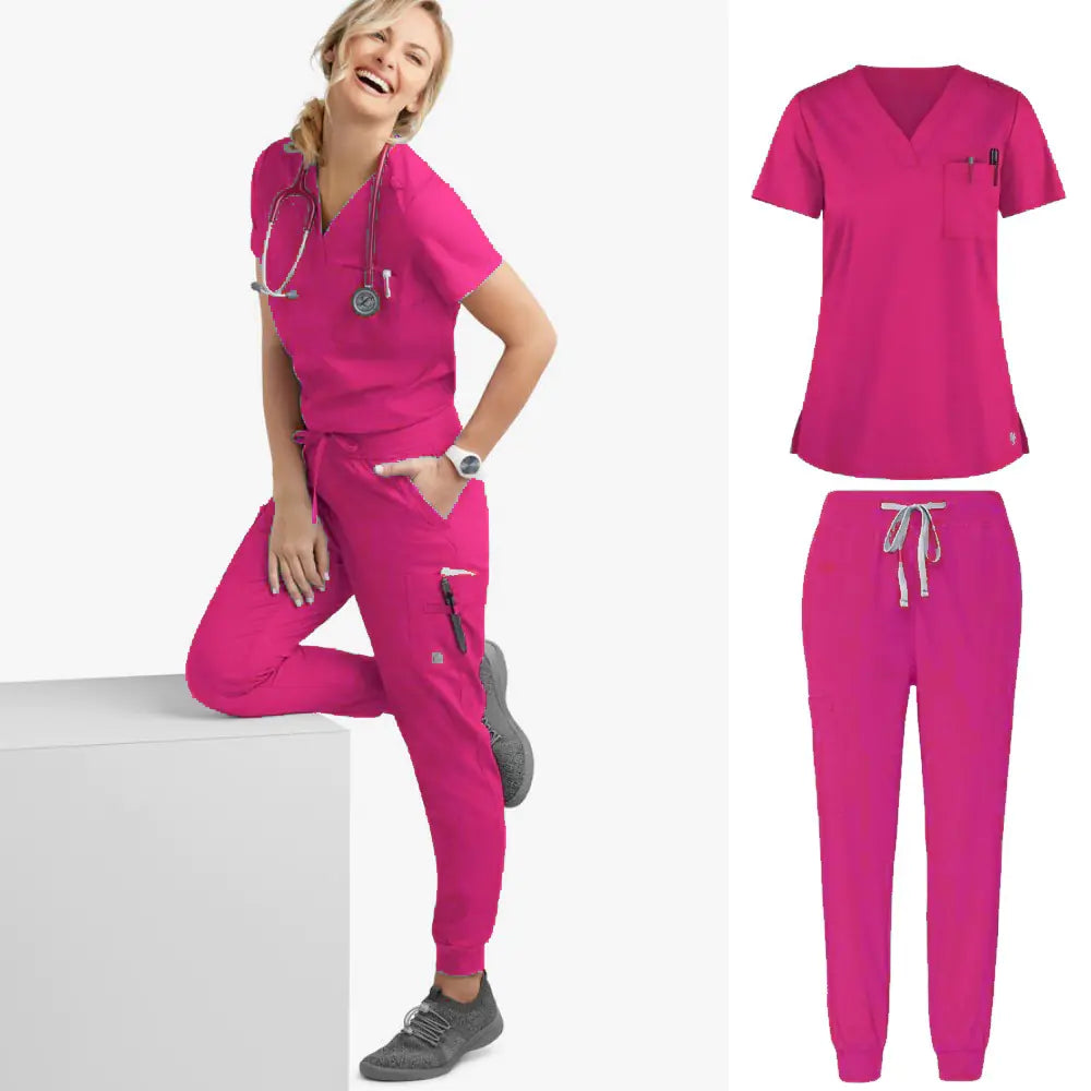 Short Sleeve Scrub Set for Pet Dental Care Nurses