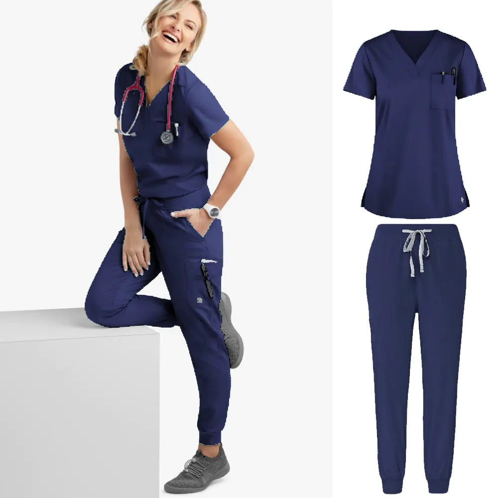 Short Sleeve Scrub Set for Pet Dental Care Nurses