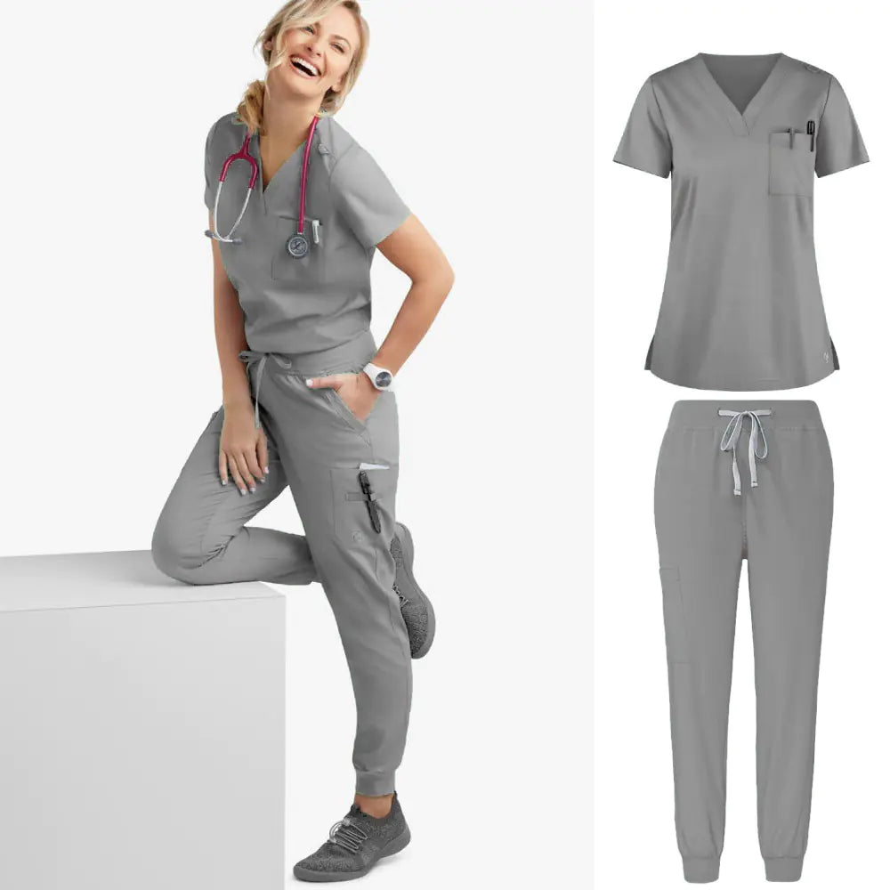 Short Sleeve Scrub Set for Pet Dental Care Nurses