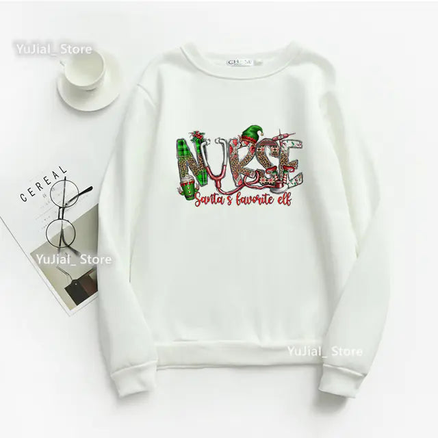 Nurse Heart Print Hoodie for Women - Fashionable Autumn/Winter