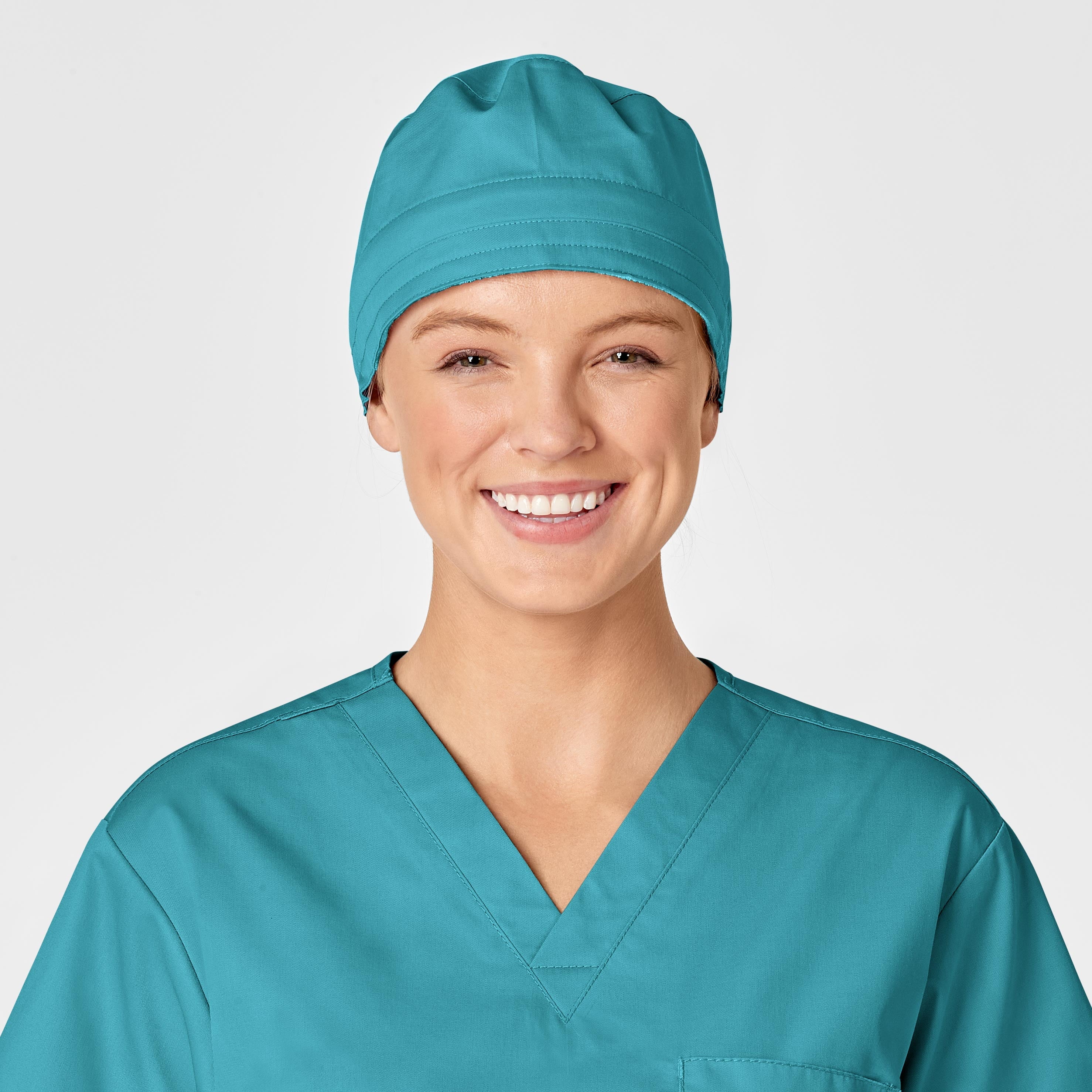 Unisex Tie Back Scrub Cap, Teal Blue, OS Womens