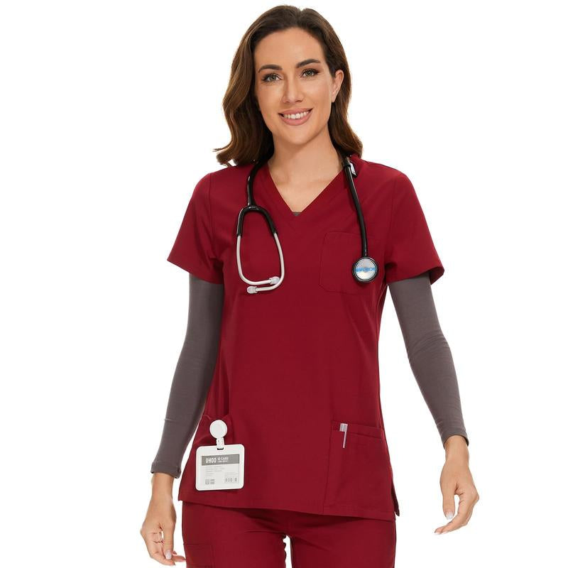COZYFIT Scrub Tops for Woman - Soft Stretch, V-Neck Top Scrubs with 3 Pockets, Easy Care for Women