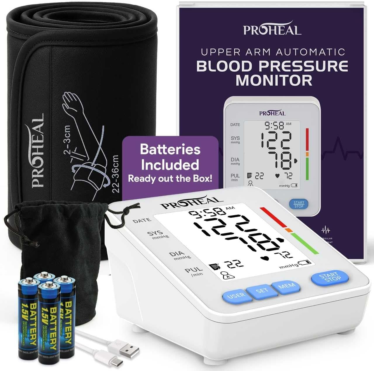 Blood Pressure Monitor for Home Use with Large Upper Arm Cuff - Automatic Talkin