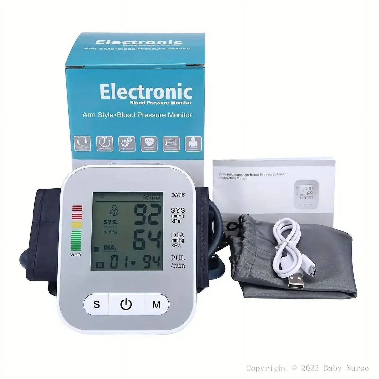 Blood Pressure Monitor, Digital Wrist Blood Pressure Machine, Automatic Cuff BP Detector, 2X99 Readings Memory Large Display Voice, with Carrying Case