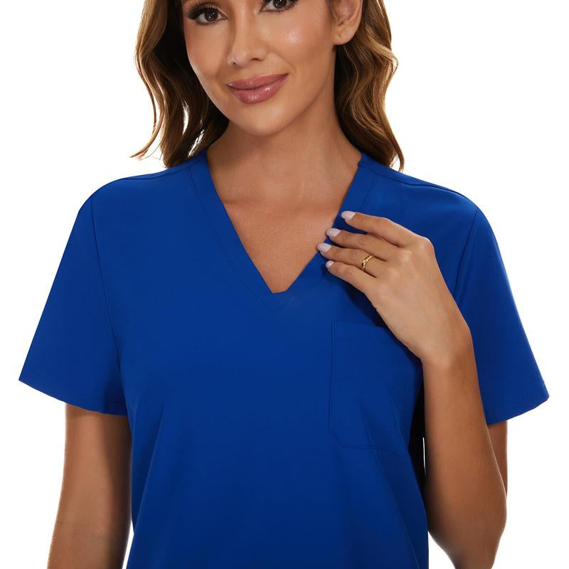 COZYFIT Scrub Tops for Woman - Soft Stretch, V-Neck Top Scrubs with 3 Pockets, Easy Care for Women