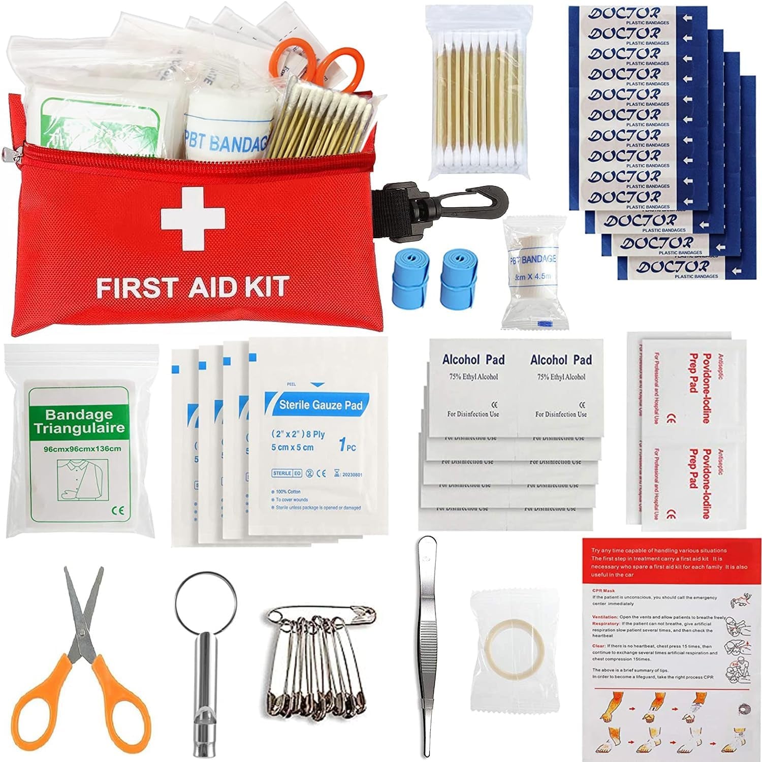 Small First Aid Kit -98 Piece First Aid Kit, Small Travel First Aid Kit Treat An