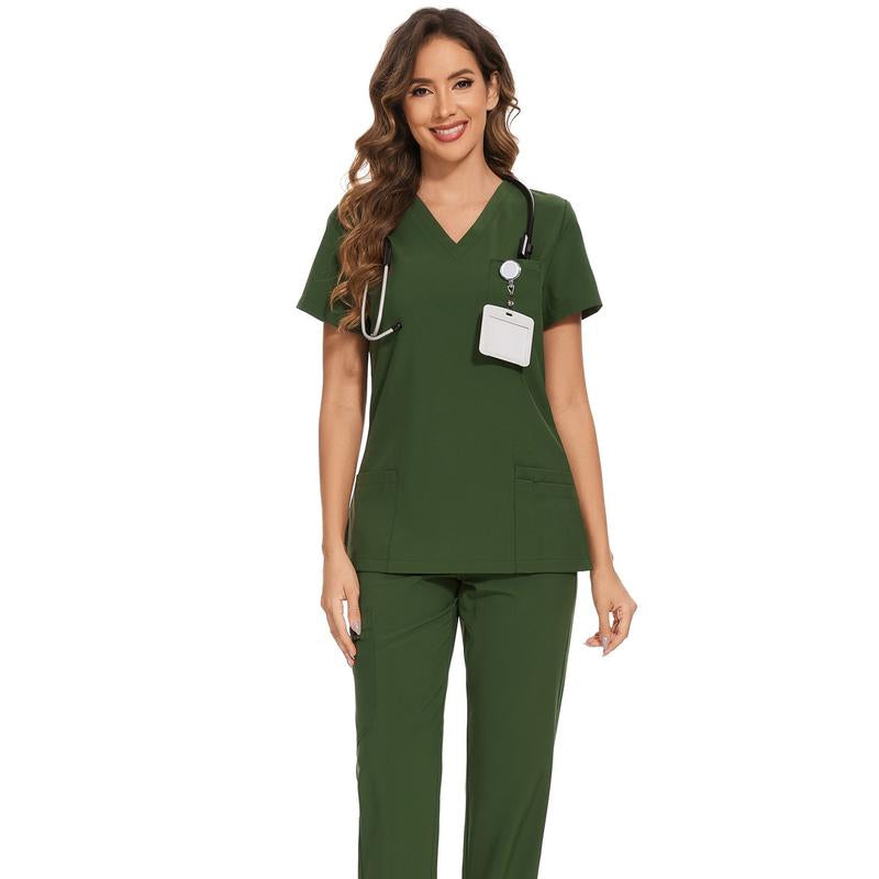 Cozyfit Scrubs for Women Luna Vital Set - Stretch V-Neck Scrub Top & Jogger Pant with 8 Pockets Clothes Workwear Womenswear Comfort