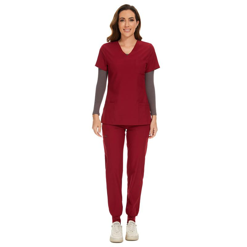 Cozyfit Scrubs for Women Luna Vital Set - Stretch V-Neck Scrub Top & Jogger Pant with 8 Pockets Clothes Workwear Womenswear Comfort