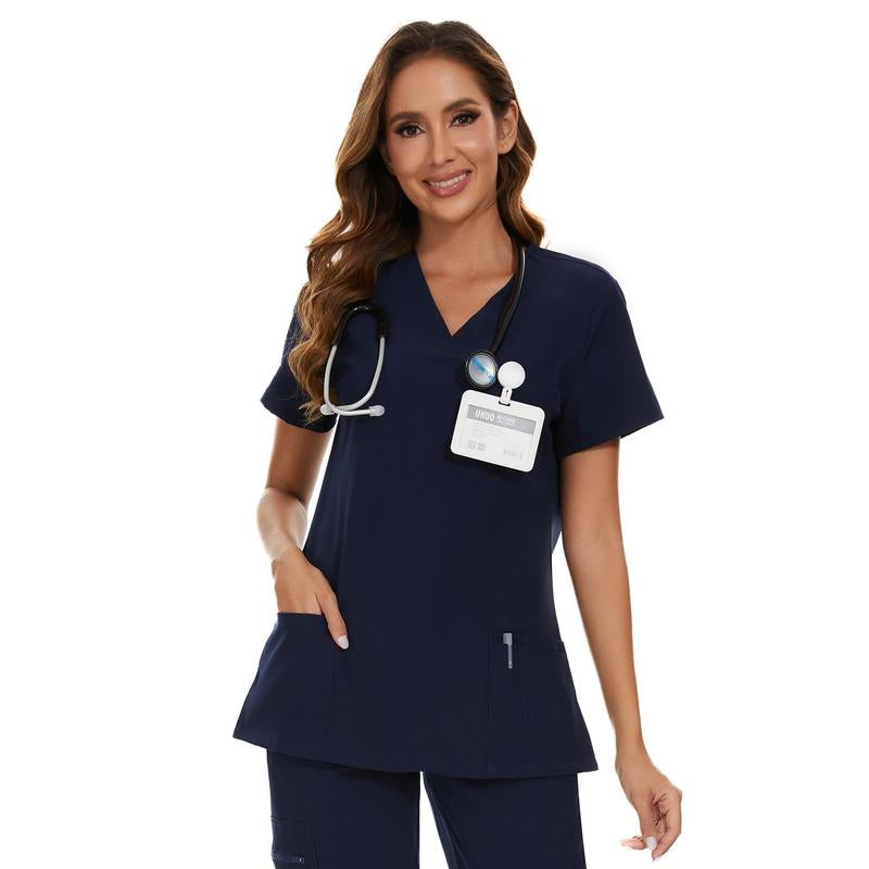 COZYFIT Scrub Tops for Woman - Soft Stretch, V-Neck Top Scrubs with 3 Pockets, Easy Care for Women
