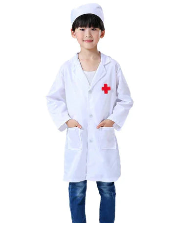 Kids Nurse Costume with White Coat (One Piece)