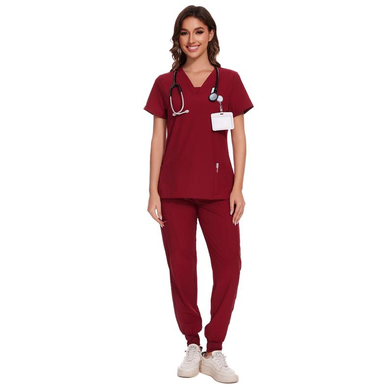 COZYFIT Scrubs for Women Nova Vital Set - V-Neck Top & Cargo Pants with 10 Pockets
