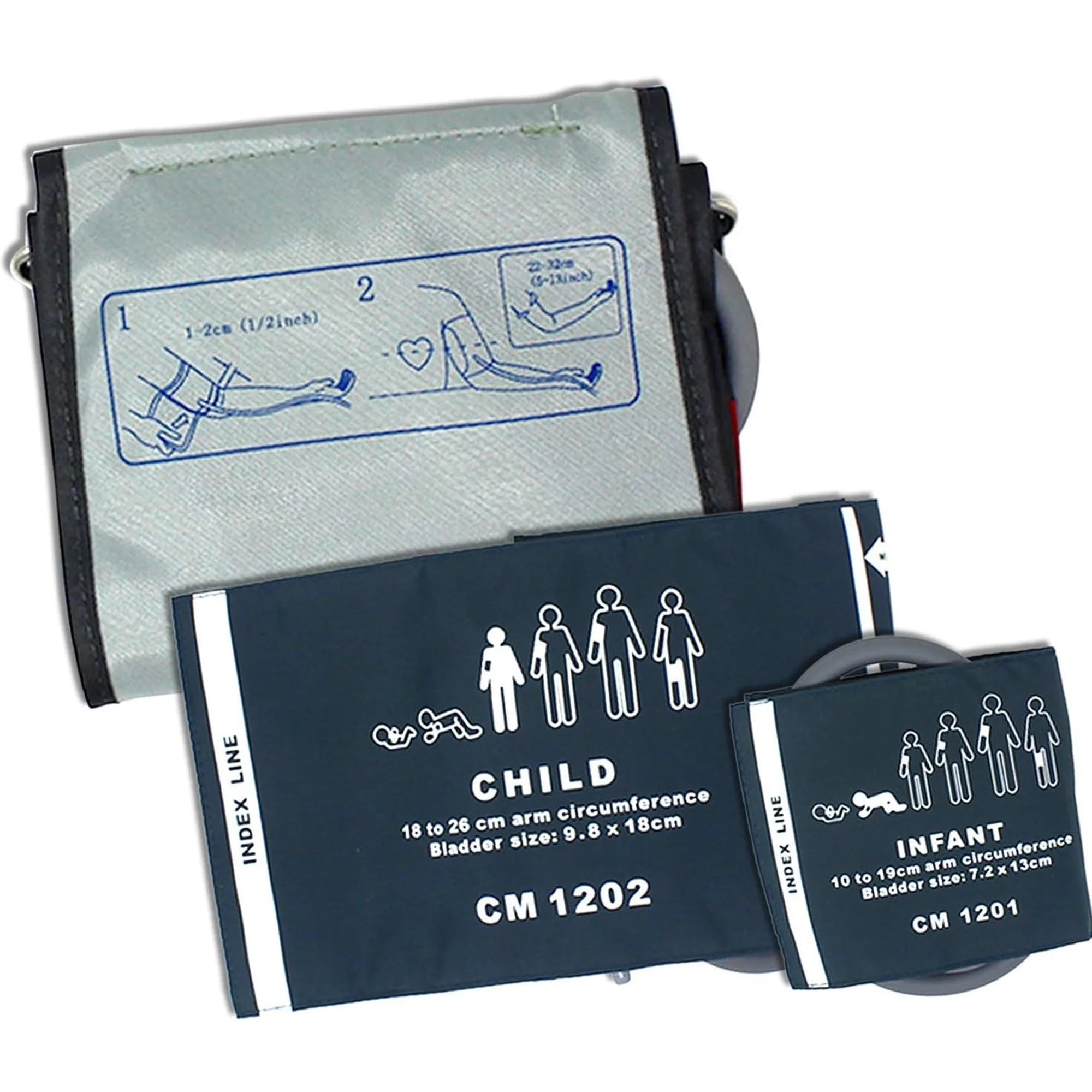 Fully Automatic 3 Mode 3 Cuffs Upper Arm Blood Pressure Monitor Electronic Sphygmomanometer