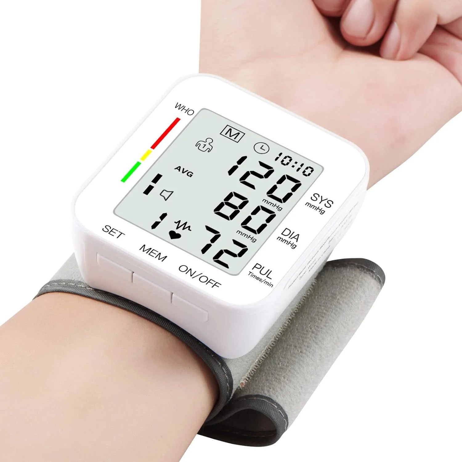 Wrist Blood Pressure Monitor Bp Monitor Large LCD Display Blood Pressure Machine Adjustable Wrist Cuff 5.31-7.68Inch Automatic 99X2 Sets Memory with Carrying Case for Home Use (W1681)