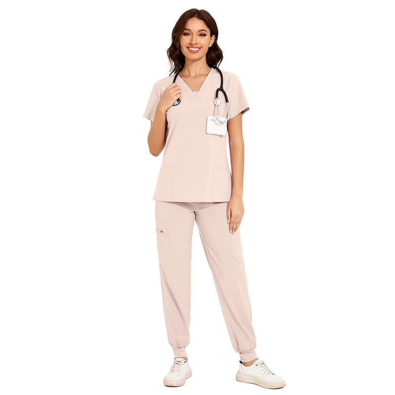 COZYFIT Scrubs for Women Nova Vital Set - V-Neck Top & Cargo Pants with 10 Pockets