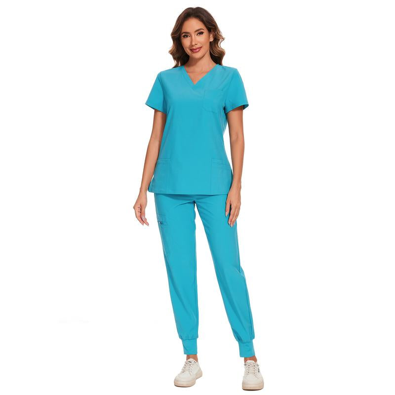 Cozyfit Scrubs for Women Luna Vital Set - Stretch V-Neck Scrub Top & Jogger Pant with 8 Pockets Clothes Workwear Womenswear Comfort