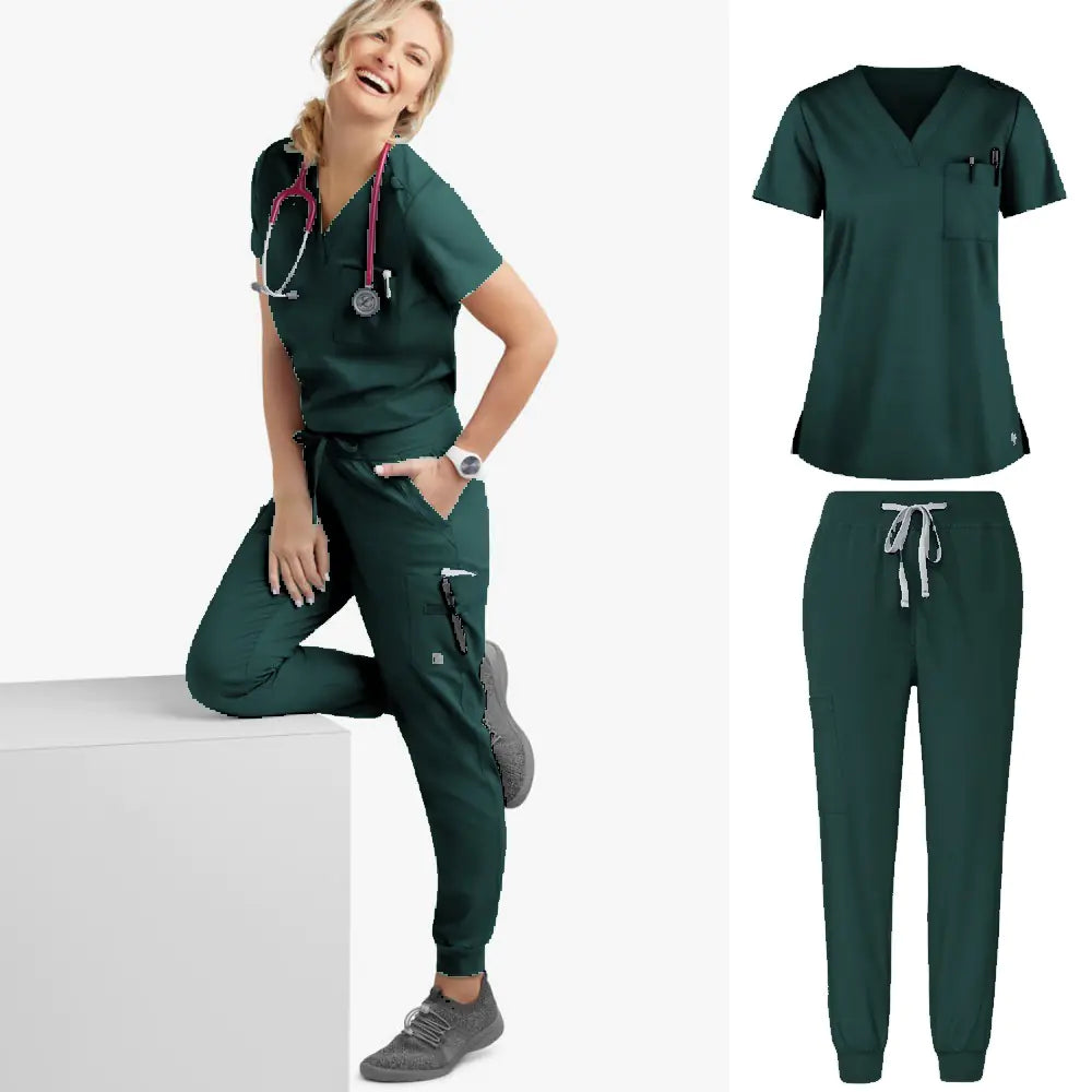 Short Sleeve Scrub Set for Pet Dental Care Nurses