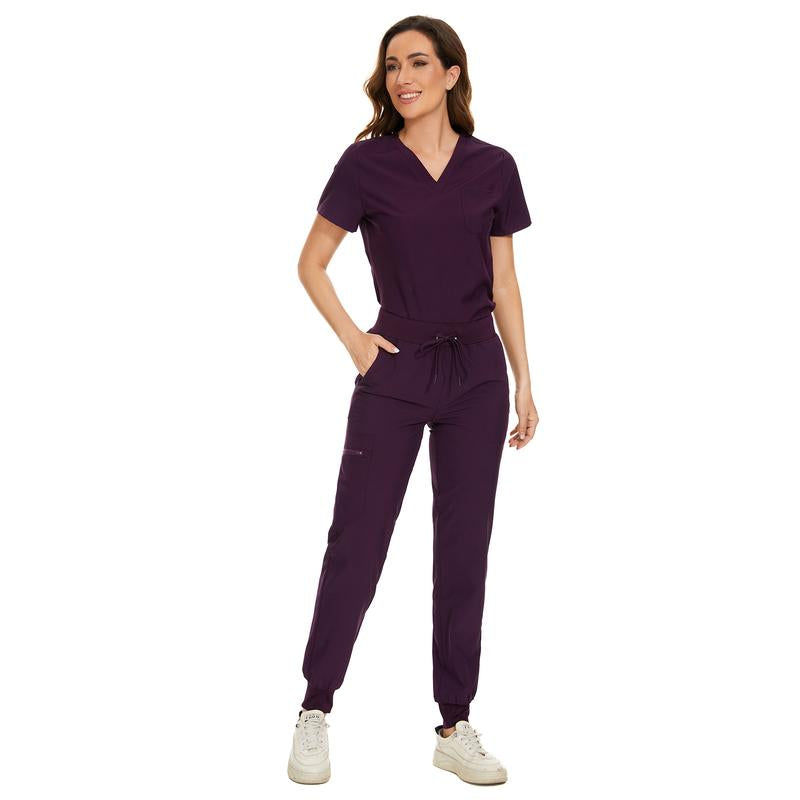 Cozyfit Scrubs for Women Luna Vital Set - Stretch V-Neck Scrub Top & Jogger Pant with 8 Pockets Clothes Workwear Womenswear Comfort