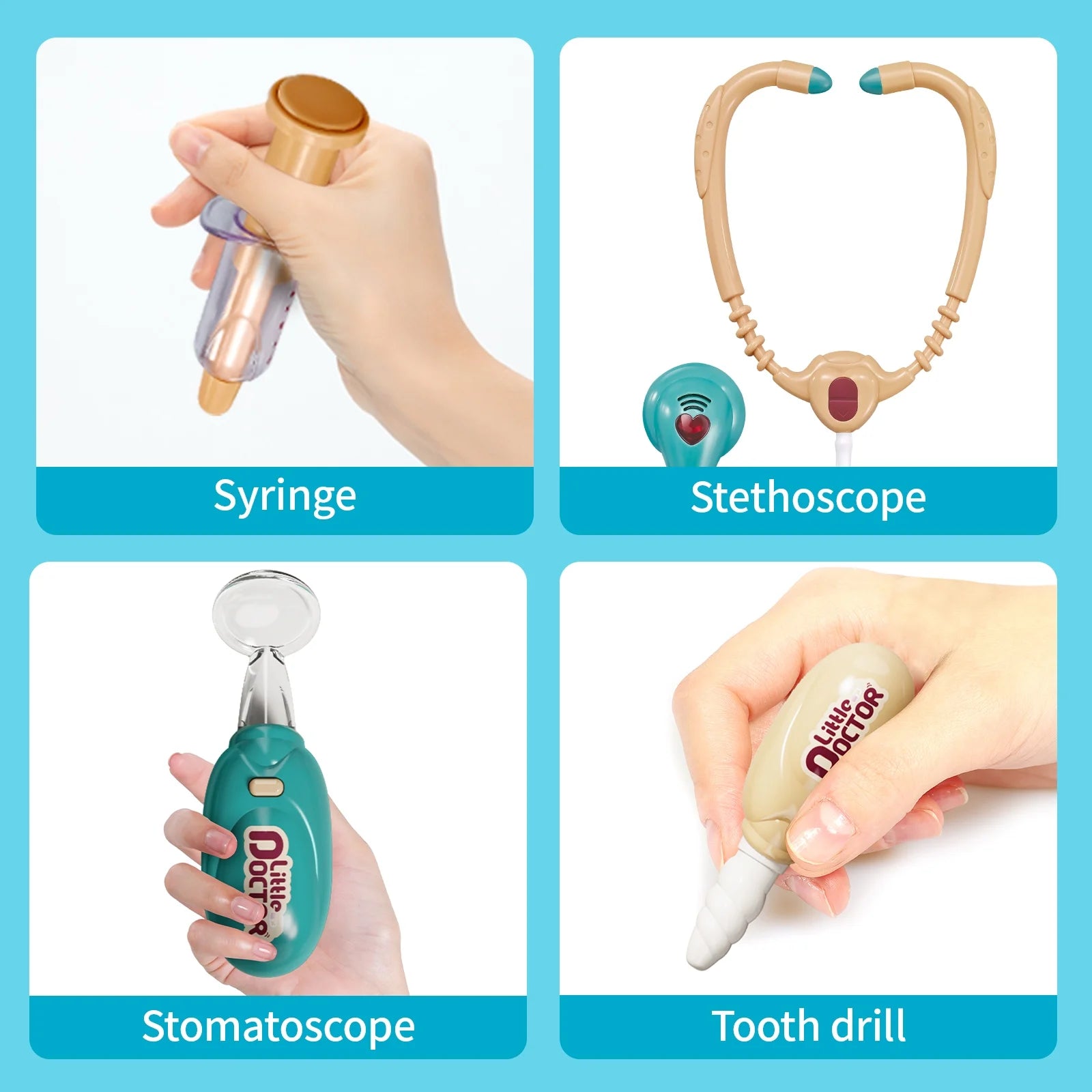 Doctor Play Set,28Pcs Pretend Play Doctor Kit for Kids,Pretend Medical Station Set Toy with Sound and Light Functions for Toddlers 3-5