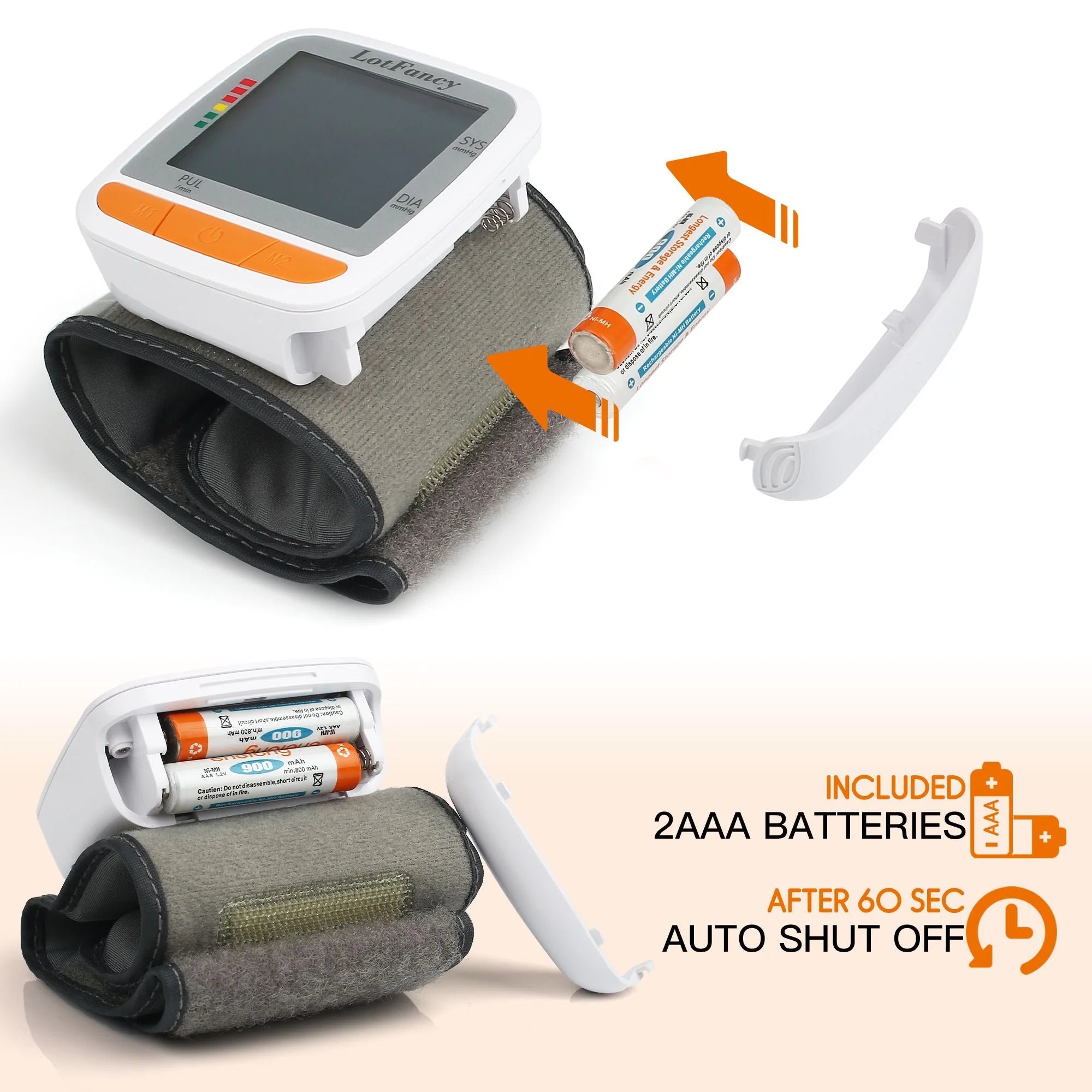 Wrist Blood Pressure Monitor, BP Monitor with Portable Case, Heartbeat Detector