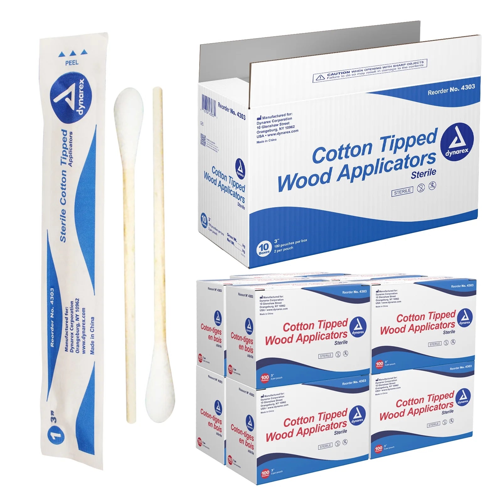 3-Inch Sterile Cotton Tipped Applicators, Single Use Wooden Cotton Tip Applicators for Wound Care & Dressing, Hygiene, Make Up, Cleaning Tools, Jewelry - 1 Case of 2,000 Applicators