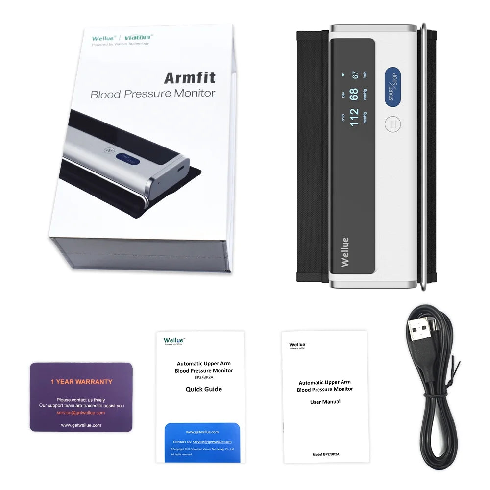 Blood Pressure Monitors,Automatic Upper Arm BP Machine with One Piece Cuff Design,Bluetooth Connection and Free App,Fda Cleared,Bp2A