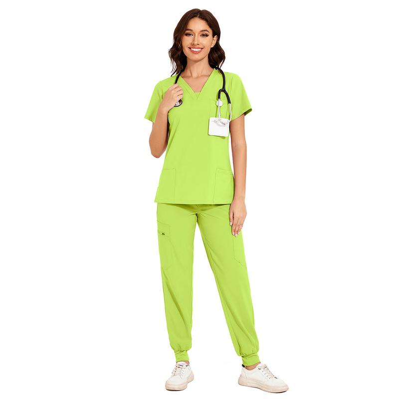 COZYFIT Scrubs for Women Nova Vital Set - V-Neck Top & Cargo Pants with 10 Pockets