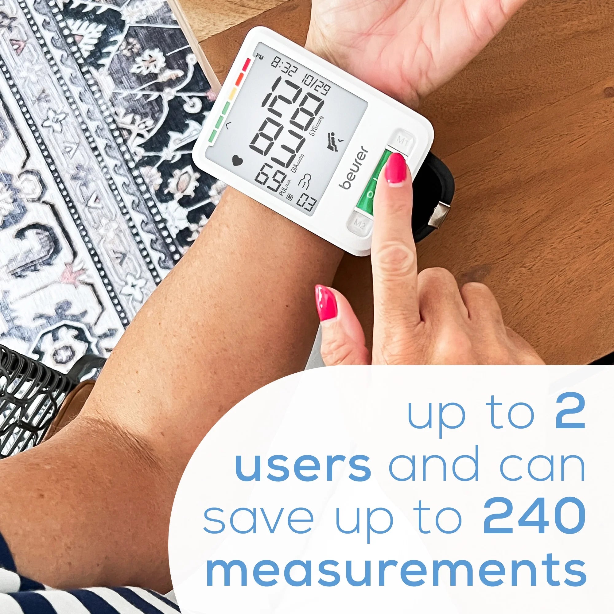 Series 800W Smart Bluetooth Blood Pressure Wrist Monitor, BC87W