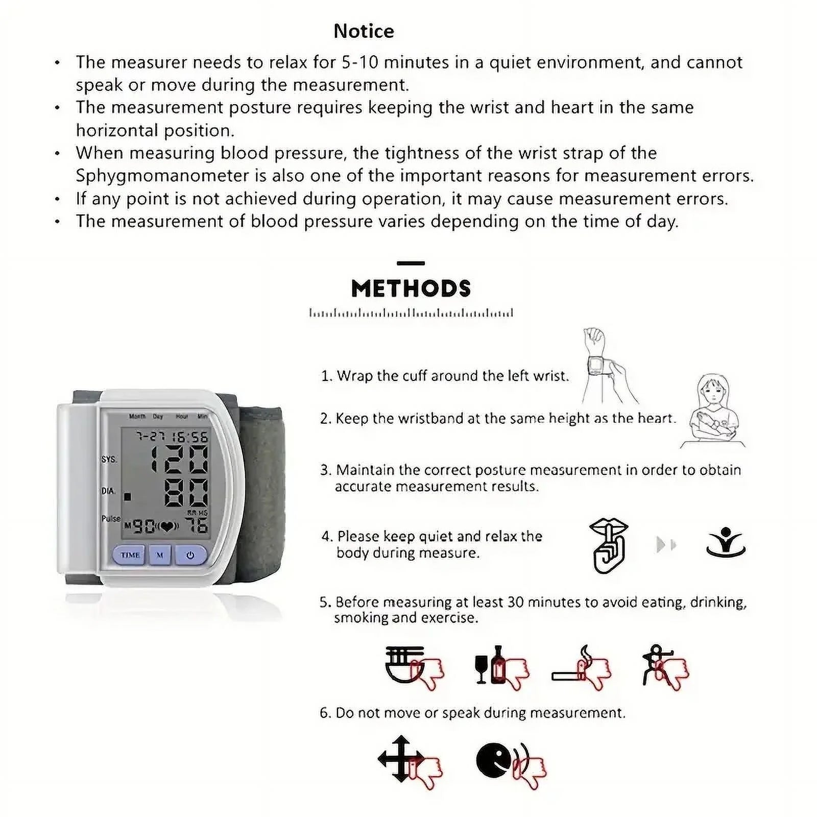 Accurate Blood Pressure Monitoring Made Easy: Wrist Blood Pressure Monitor with Voice Automatic Digital BP Machine & Carrying Case