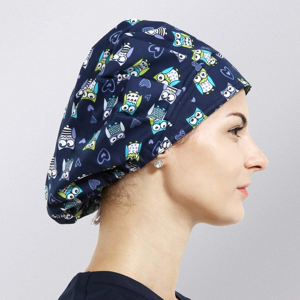1Pc Women'S Bouffant Work Cap for Long Hair Ladies