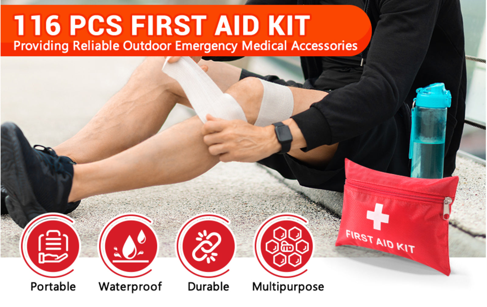 Mini First Aid Kit Bag 116 Pieces Small First Aid Kit Includes Emergency Tape US