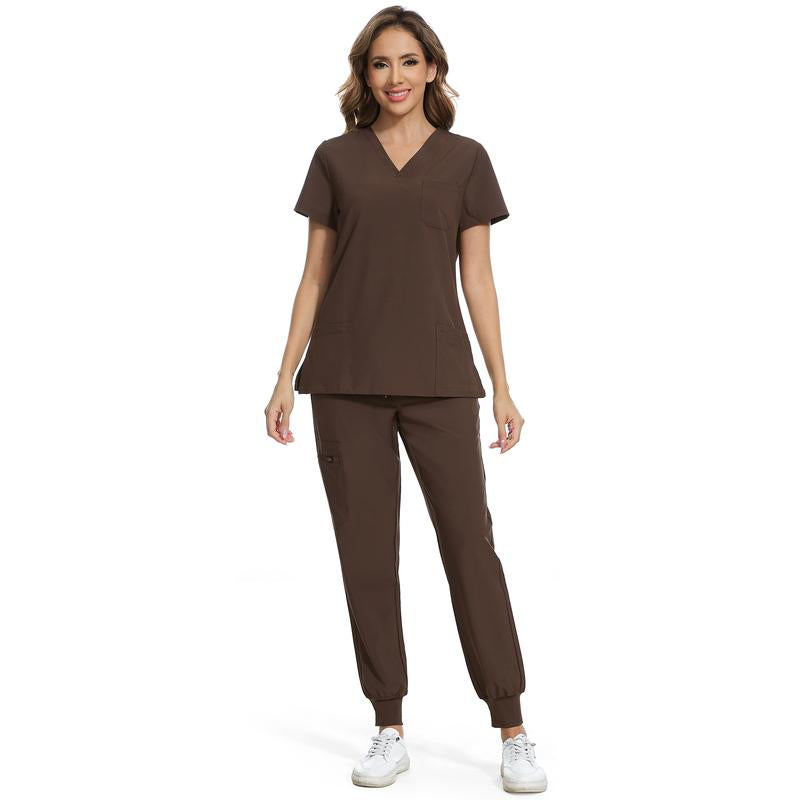 Cozyfit Scrubs for Women Luna Vital Set - Stretch V-Neck Scrub Top & Jogger Pant with 8 Pockets Clothes Workwear Womenswear Comfort