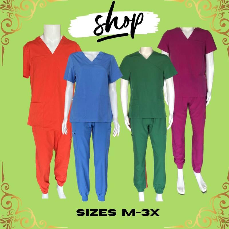 Stylish Women Jogger Uniform Scrubs Set for Healthcare Professionals - Clothing